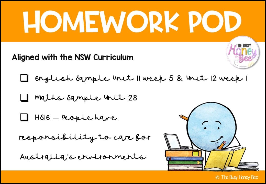 Stage 2 Year B Homework/Learning Pod 28 - Homework | Casual Teaching