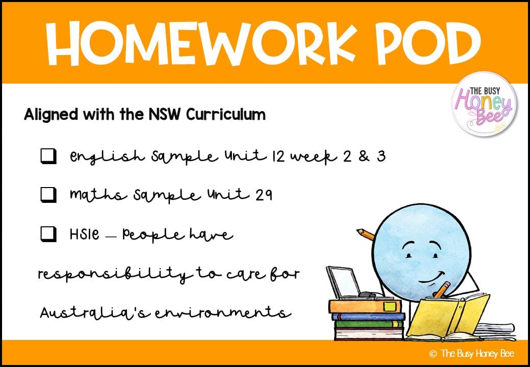 Stage 2 Year B Homework/Learning Pod 29 - Homework | Casual Teaching