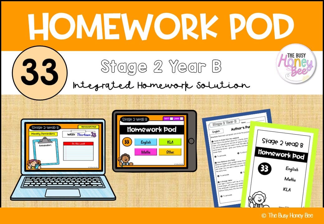 Stage 2 Year B Homework/Learning Pod 33 - Homework | Casual Teaching