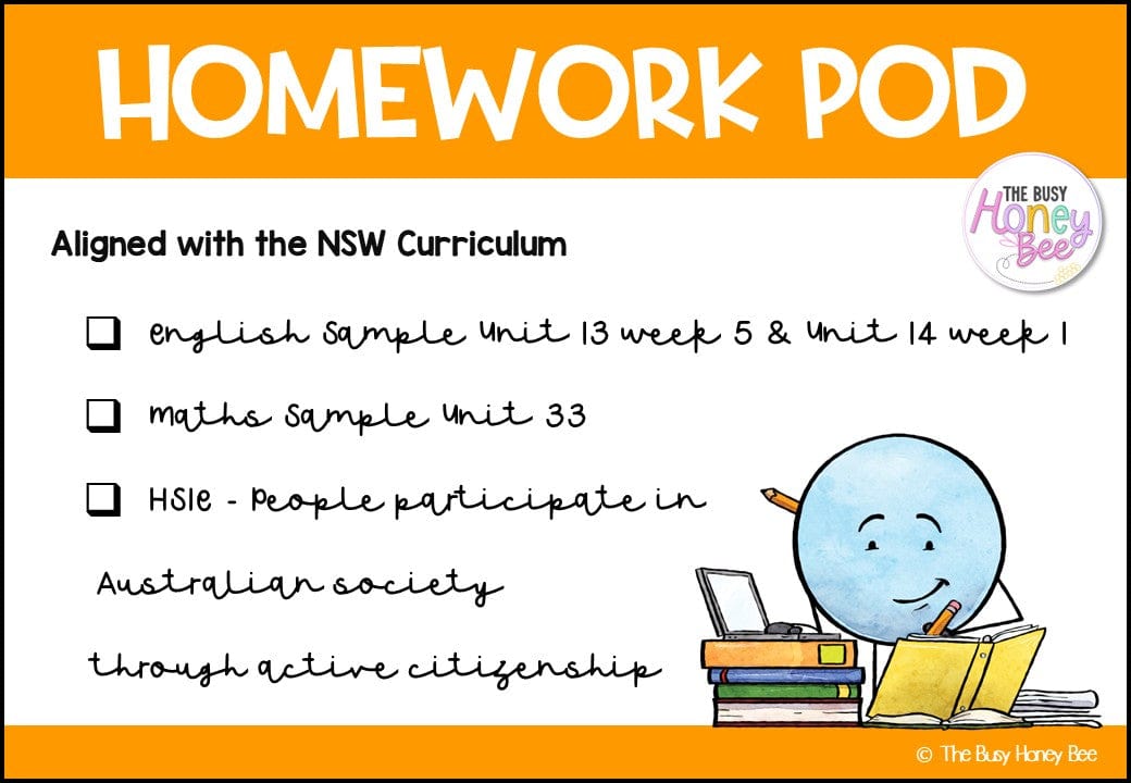 Stage 2 Year B Homework/Learning Pod 33 - Homework | Casual Teaching