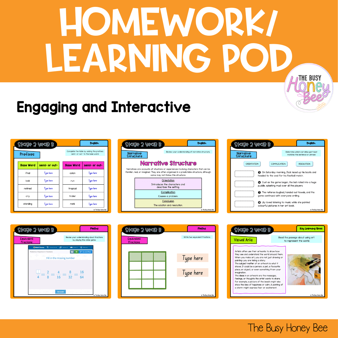 Stage 2 Year B Homework/Learning Pod 36 - Homework | Casual Teaching