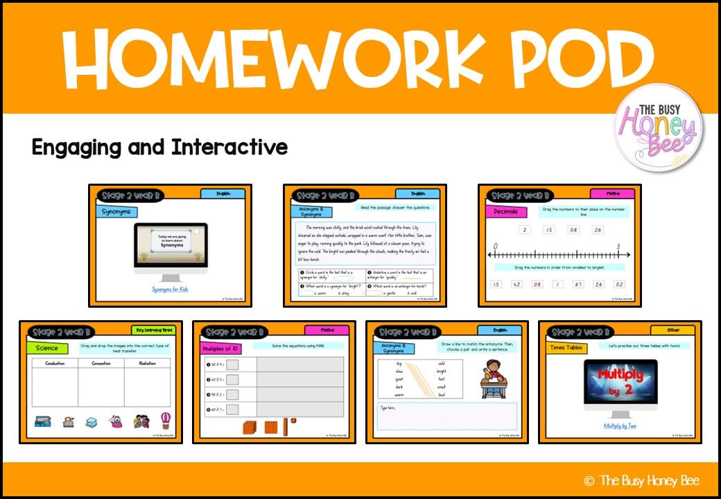 Stage 2 Year B Homework/Learning Pods Term 1 Mega Bundle - PowerPoint