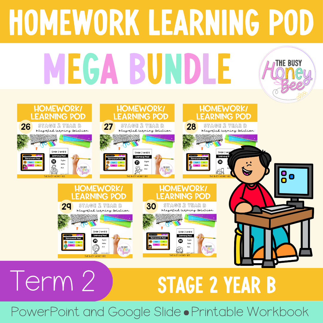 Stage 2 Year B Homework/Learning Pods Term 2 Mega Bundle - Homework | Casual Teaching