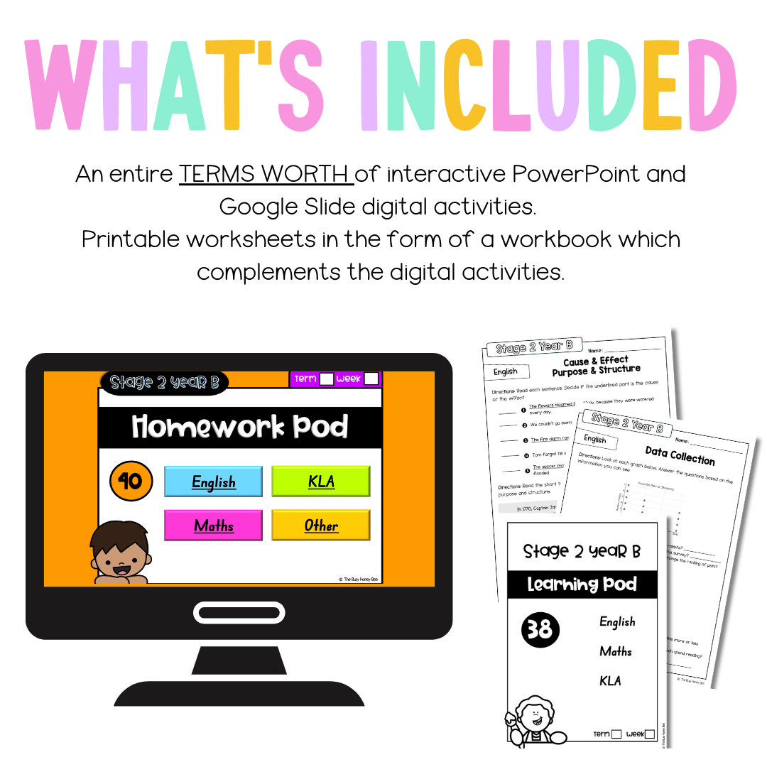 Stage 2 Year B Homework/Learning Pods Term 4 Mega Bundle - Homework | Casual Teaching