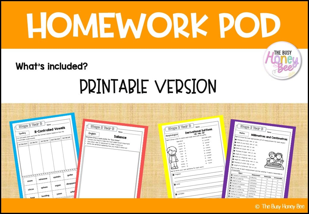 Stage 2 Year B Homework/Learning Pods Ultimate Mega Bundle - Homework | Casual Teaching