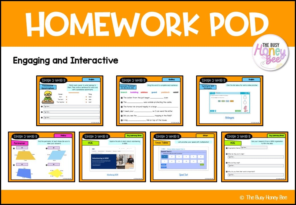 Stage 2 Year B Homework/Learning Pods Ultimate Mega Bundle - Homework | Casual Teaching