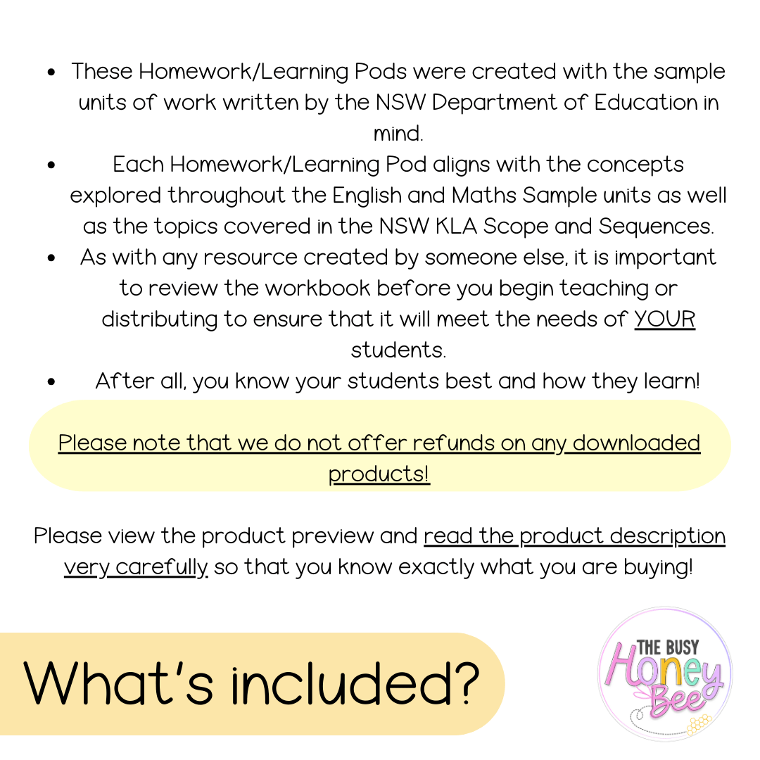 Stage 2 Year B Homework/Learning Pods Ultimate Mega Bundle - Homework | Casual Teaching