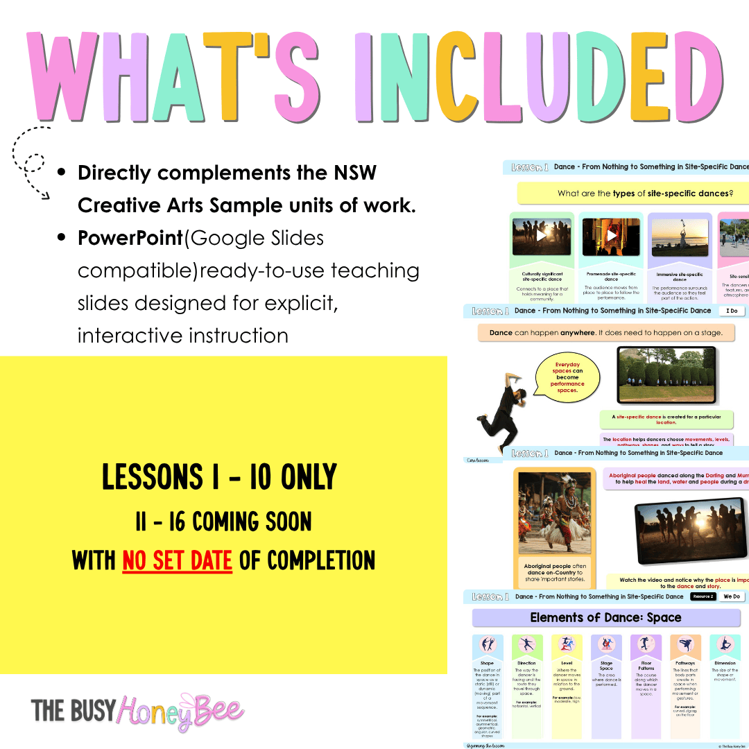 Stage 2 Year B NSW Creative Arts Sample Unit 6 Teaching Pack - Teaching Bundle