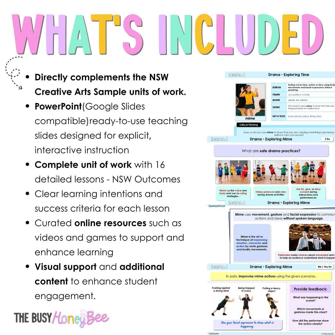 Stage 2 Year B NSW Creative Arts Sample Unit 6 Teaching Pack - Teaching Bundle