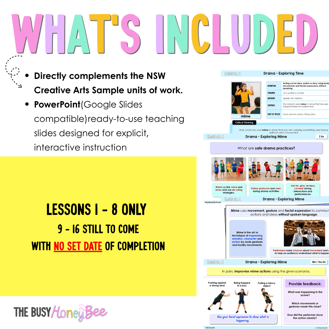 Stage 2 Year B NSW Creative Arts Sample Unit 7 Teaching Pack - Teaching Bundle