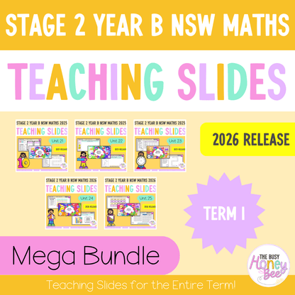 Stage 2 Year B NSW Maths 2026 Term 1 Mega Bundle - Teaching Slides