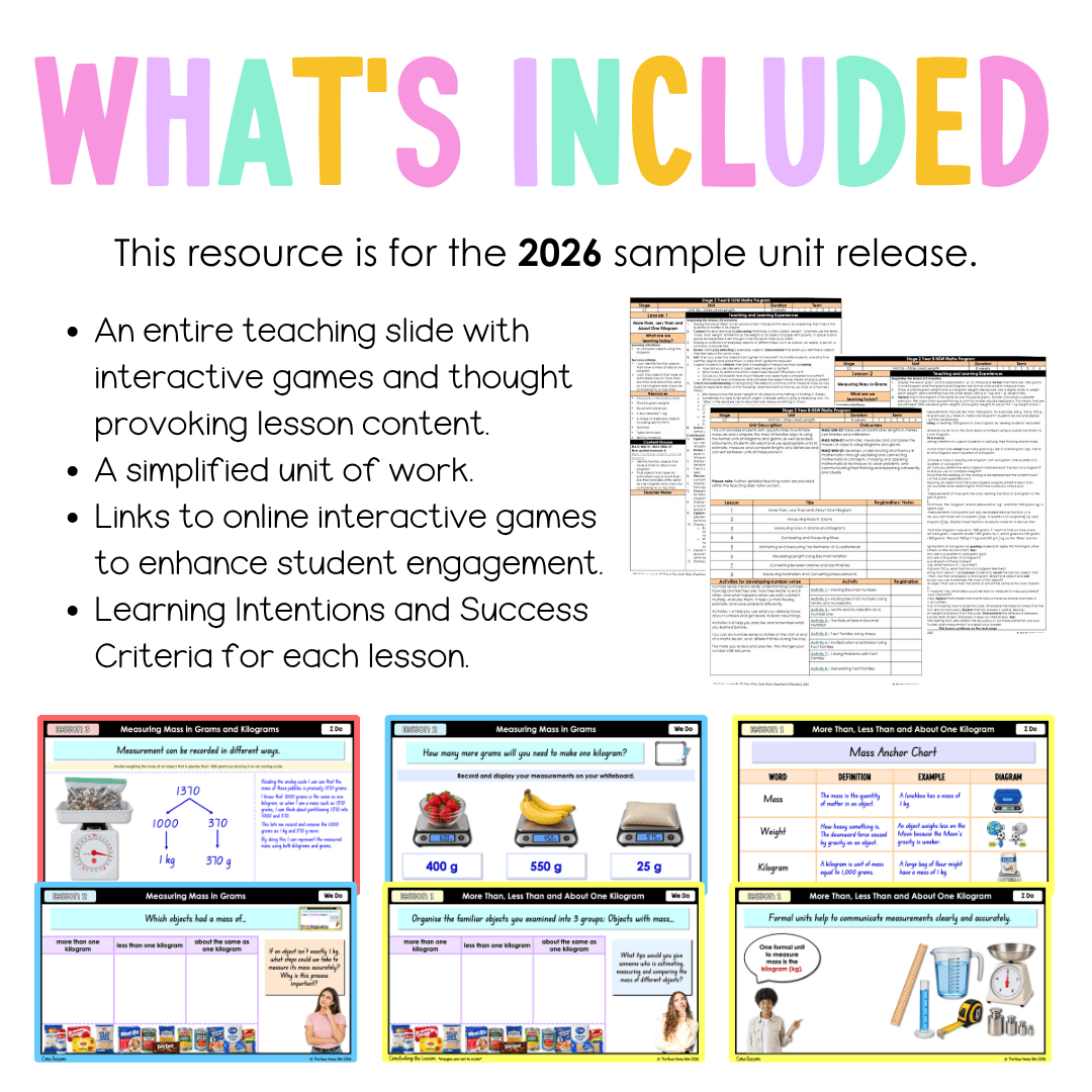 Stage 2 Year B NSW Maths Unit 34 Mass and Length Teaching Slides 2026 - Teaching Slides