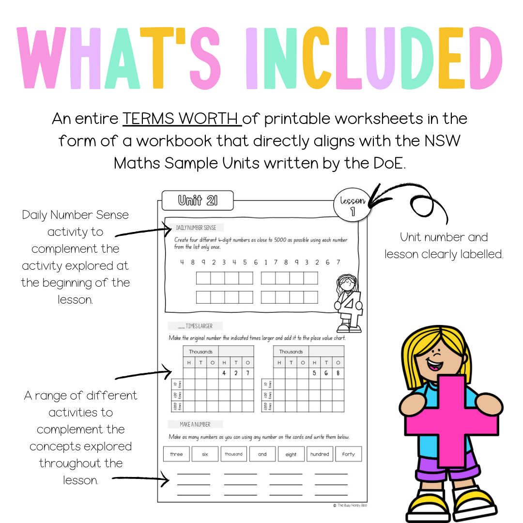 Stage 2 Year B NSW Maths Workbook Term 1 -