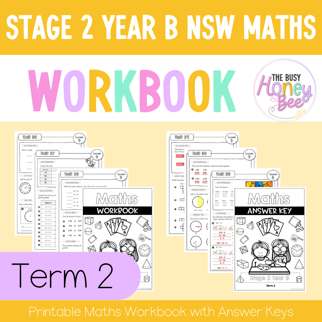 Stage 2 Year B NSW Maths Workbook Term 2 - Workbook | Worksheets