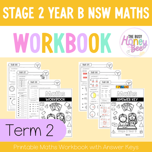Stage 2 Year B NSW Maths Workbook Term 2 - Workbook | Worksheets