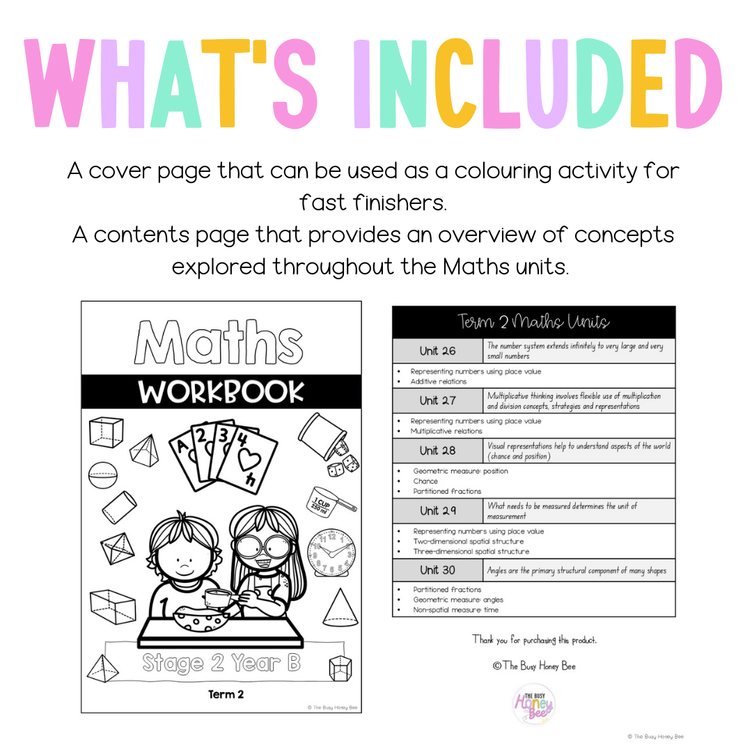 Stage 2 Year B NSW Maths Workbook Term 2 - Workbook | Worksheets