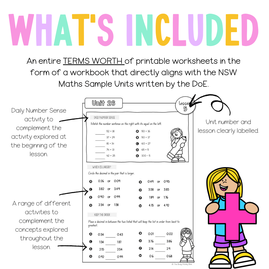 Stage 2 Year B NSW Maths Workbook Term 2 - Workbook | Worksheets