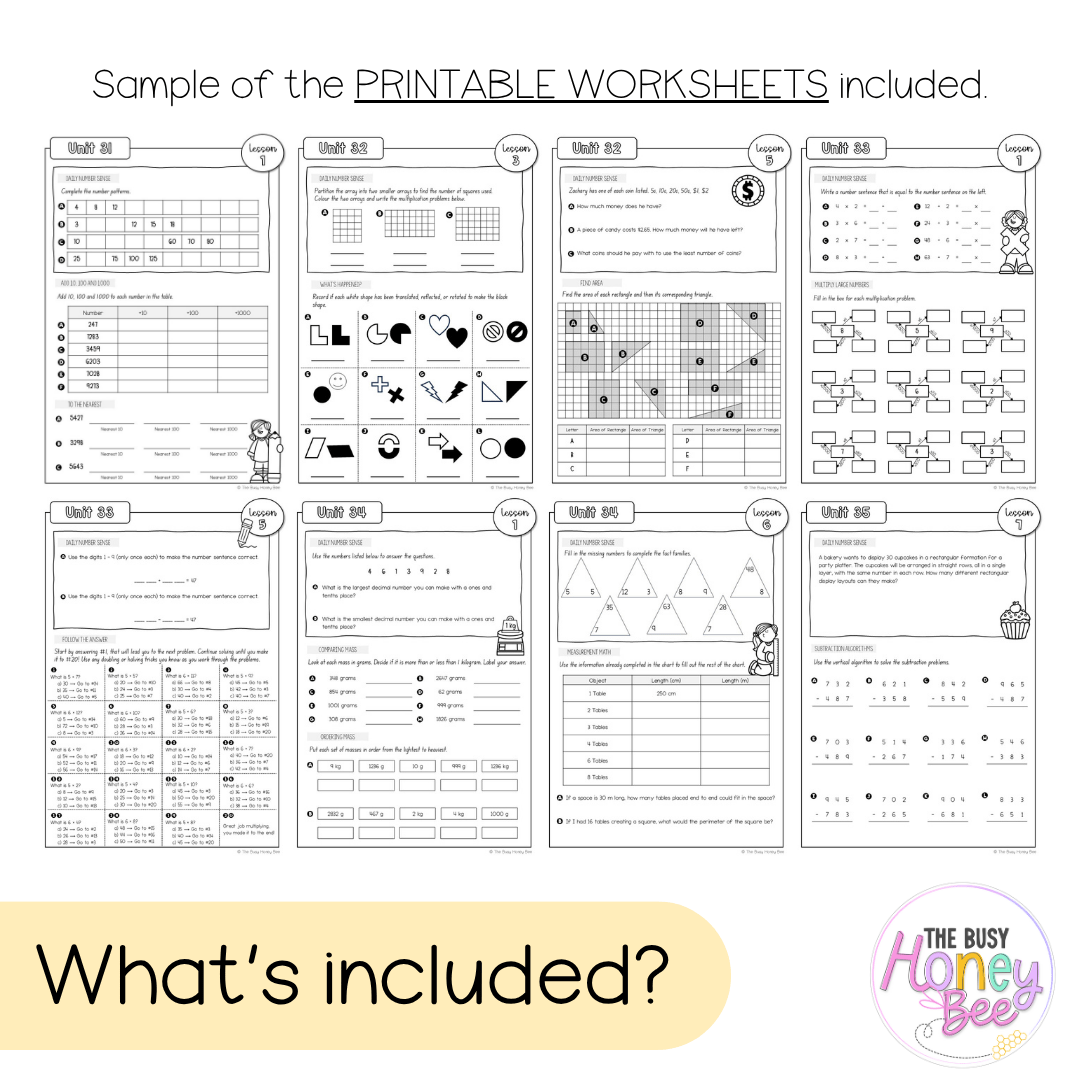Stage 2 Year B NSW Maths Workbook Term 3 - Workbook | Worksheets