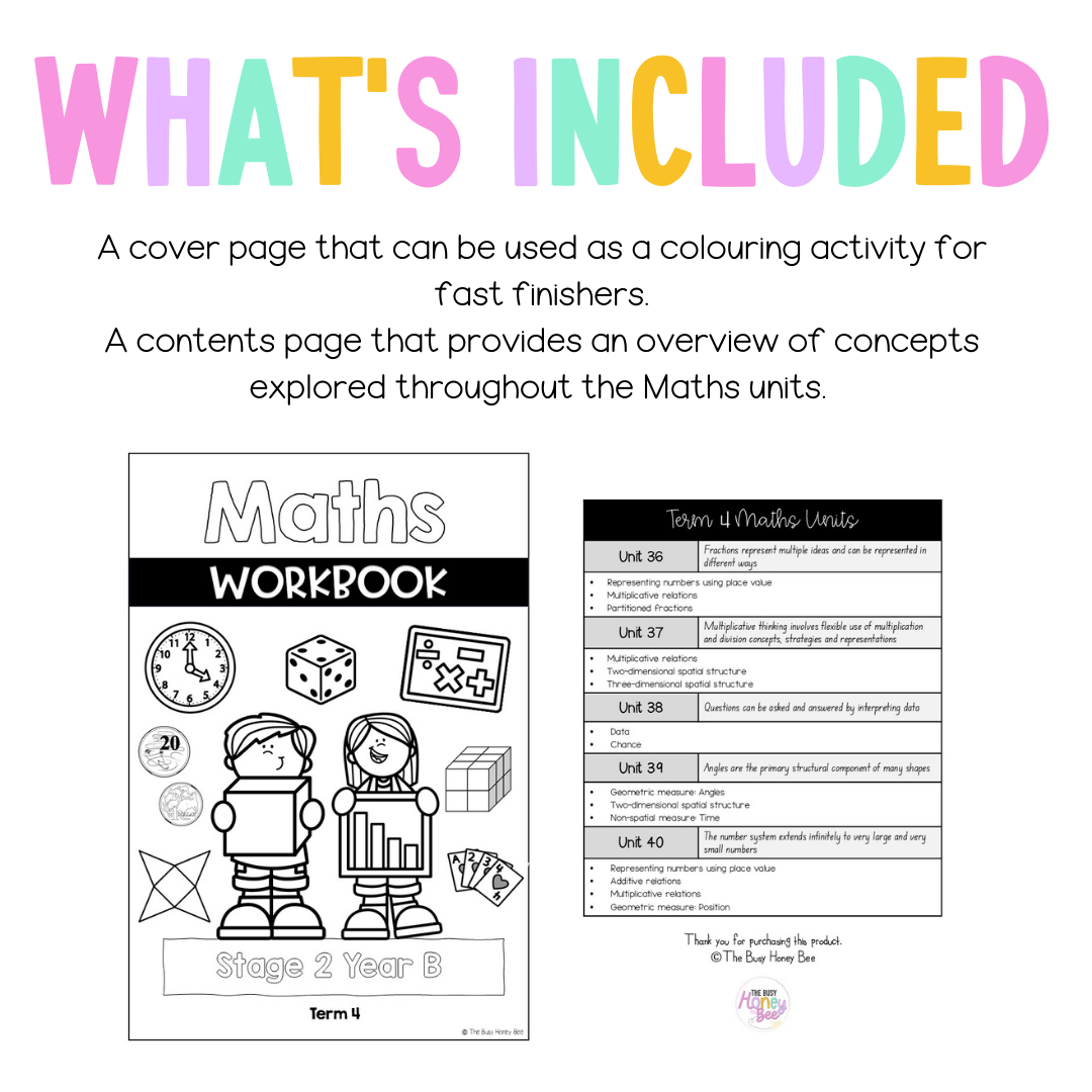 Stage 2 Year B NSW Maths Workbook Term 4 - Workbook | Worksheets