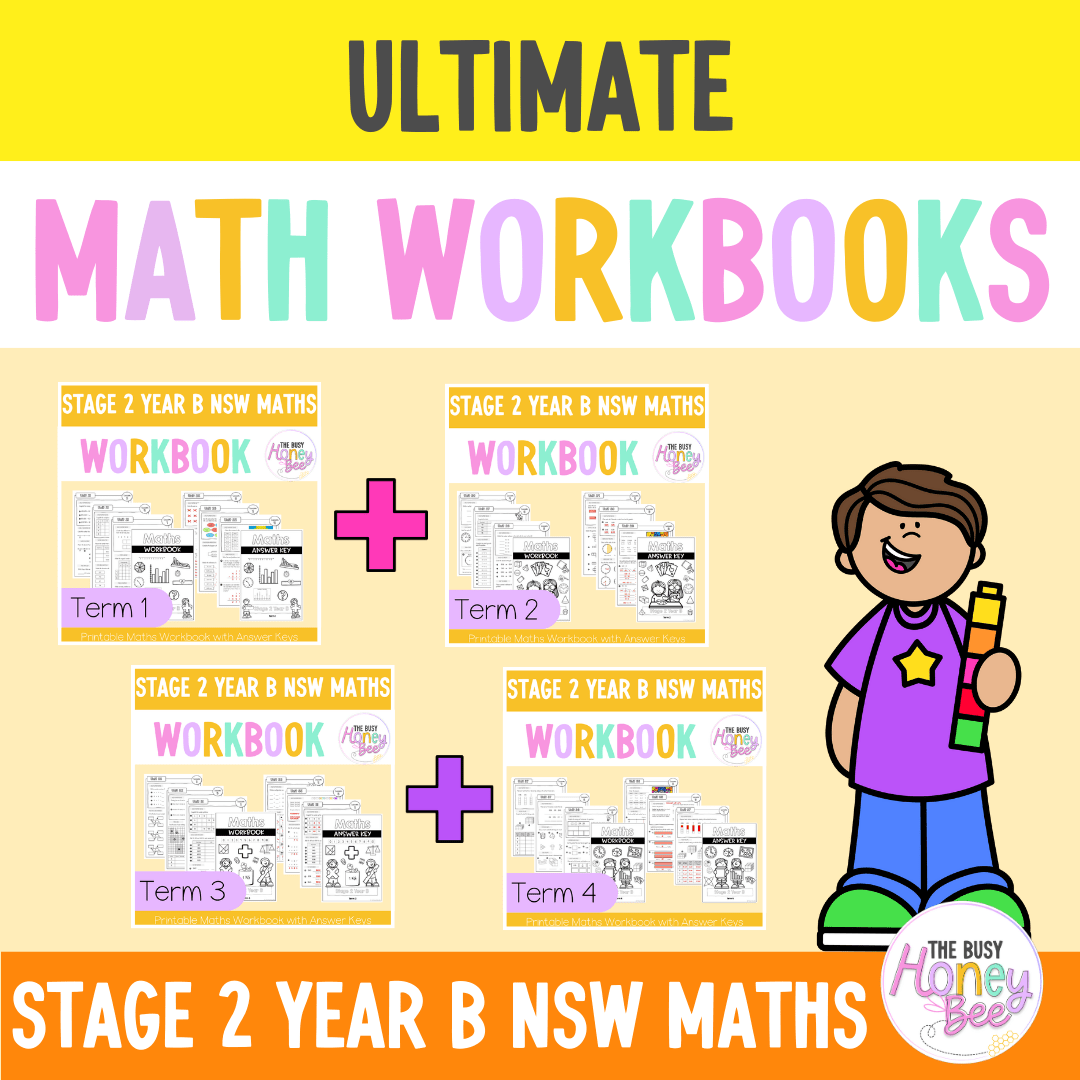 Stage 2 Year B NSW Maths Workbook ULTIMATE Mega Bundle - Workbook | Worksheets