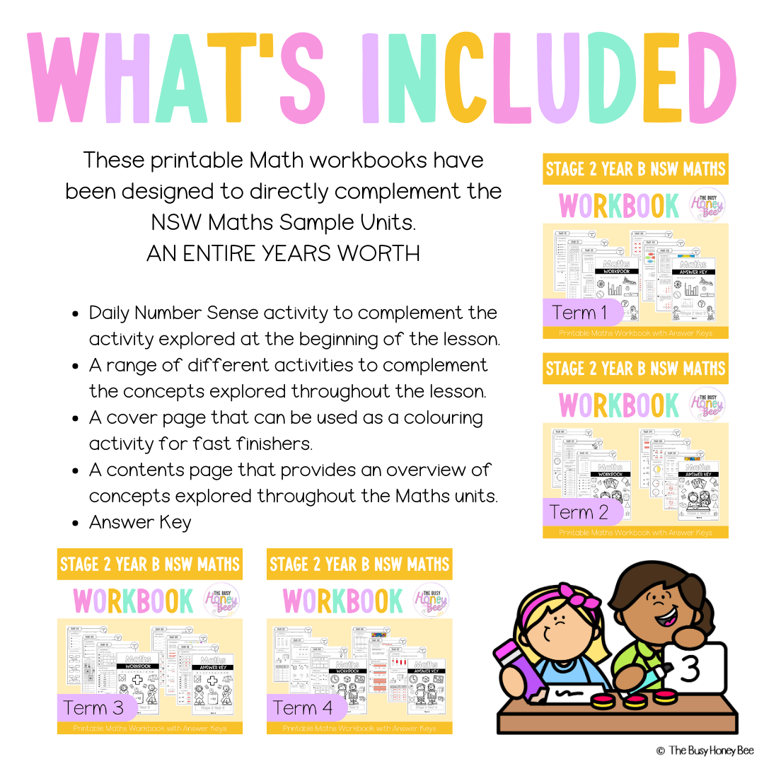 Stage 2 Year B NSW Maths Workbook ULTIMATE Mega Bundle - Workbook | Worksheets