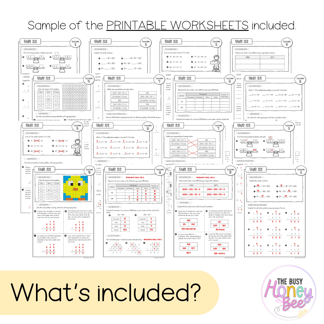 Stage 2 Year B NSW Maths Worksheets Unit 22 - Workbook | Worksheets