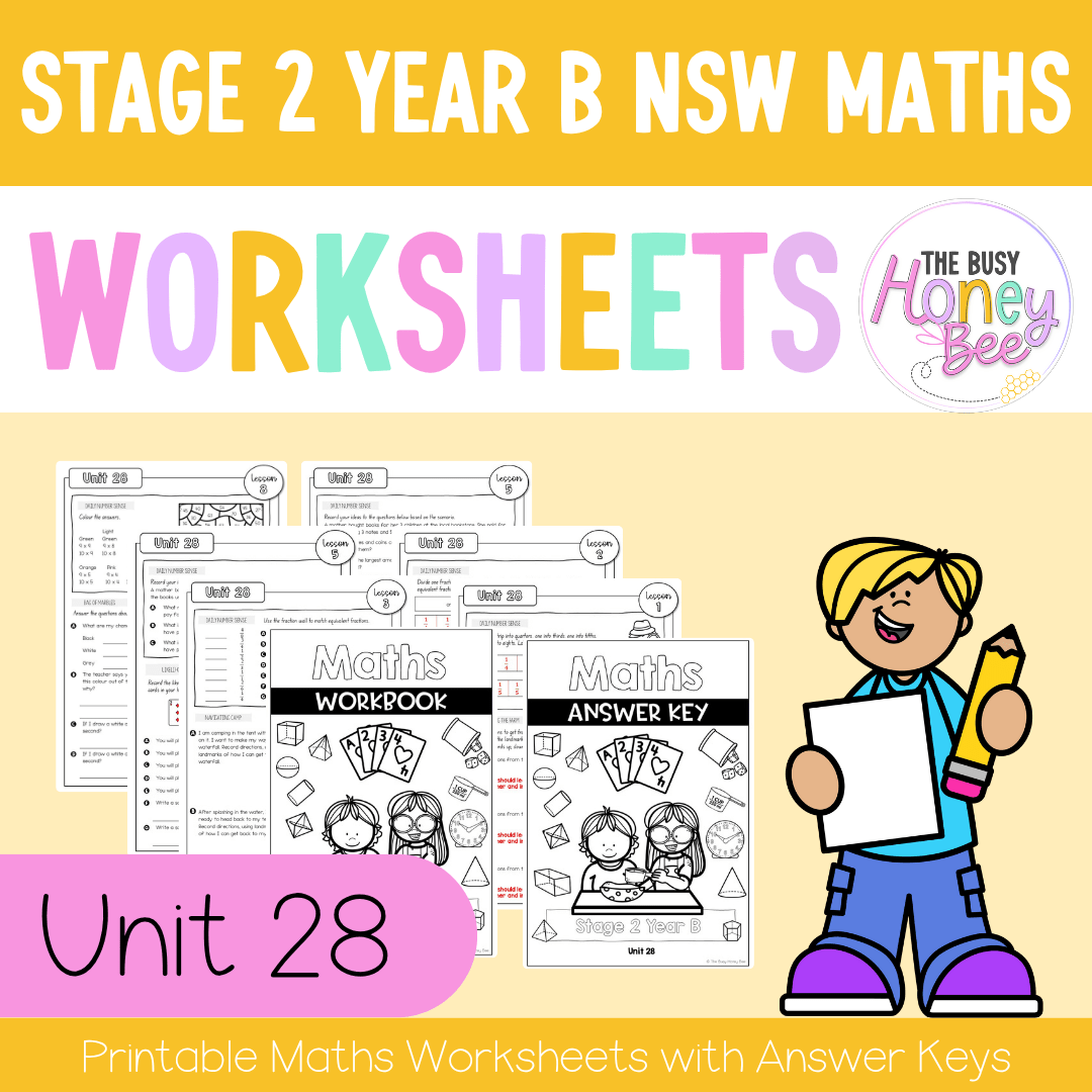 Stage 2 Year B NSW Maths Worksheets Unit 28 - Workbook | Worksheets