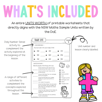 Stage 2 Year B NSW Maths Worksheets Unit 29 - Workbook | Worksheets