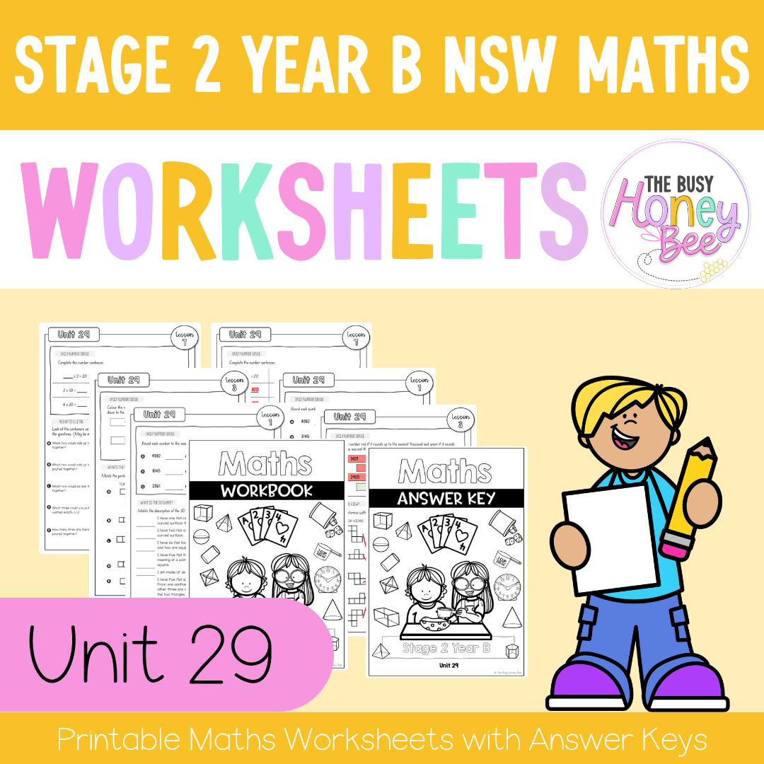 Stage 2 Year B NSW Maths Worksheets Unit 29 - Workbook | Worksheets