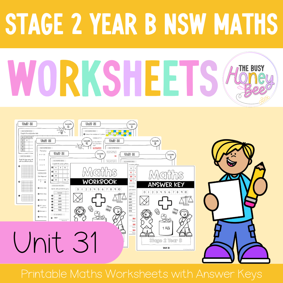 Stage 2 Year B NSW Maths Worksheets Unit 31 - Workbook | Worksheets