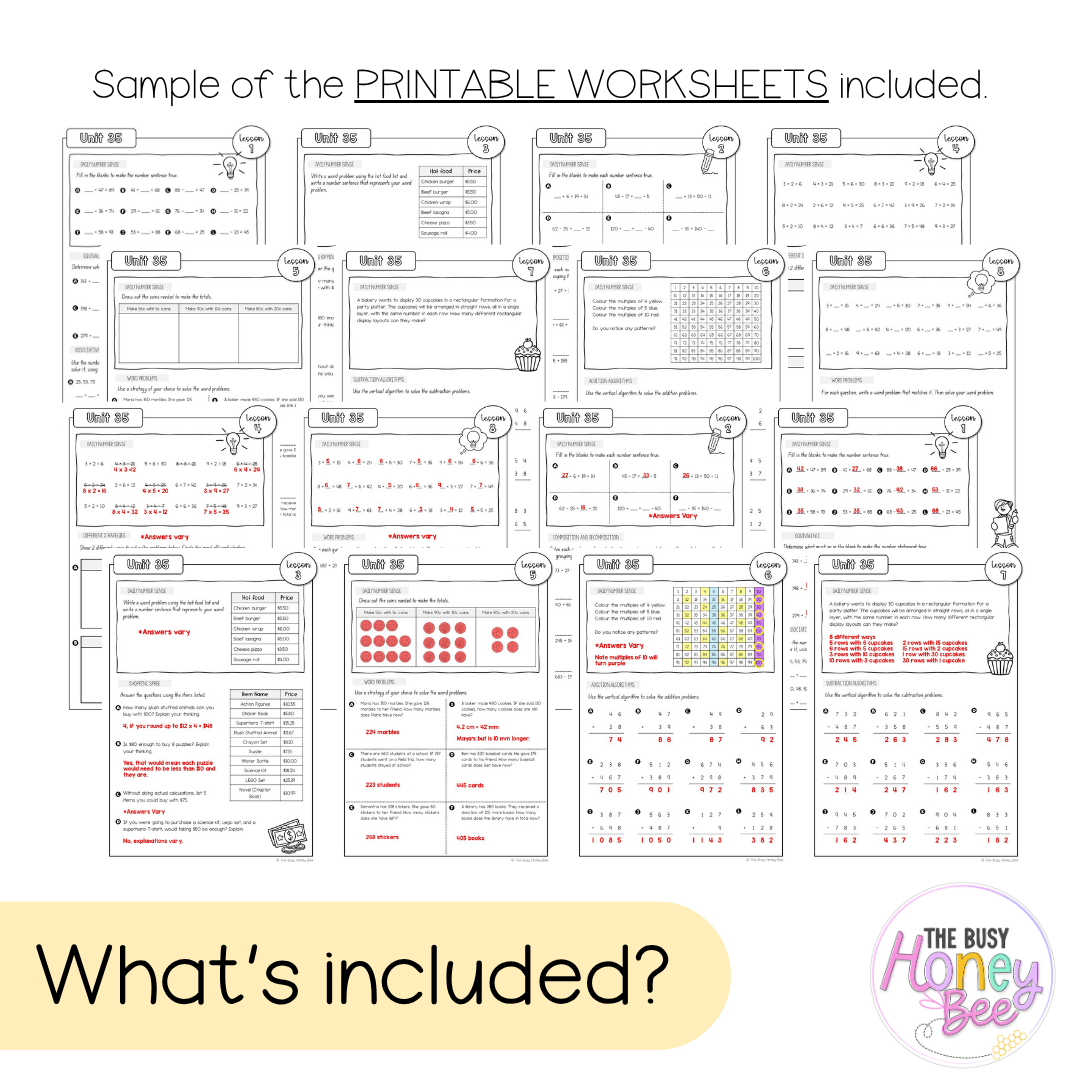 Stage 2 Year B NSW Maths Worksheets Unit 35 - Workbook | Worksheets