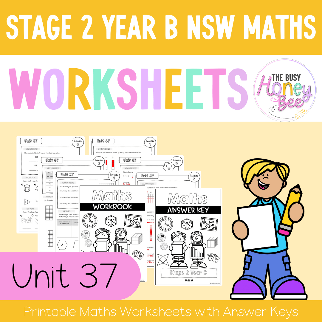 Stage 2 Year B NSW Maths Worksheets Unit 37 - Workbook | Worksheets