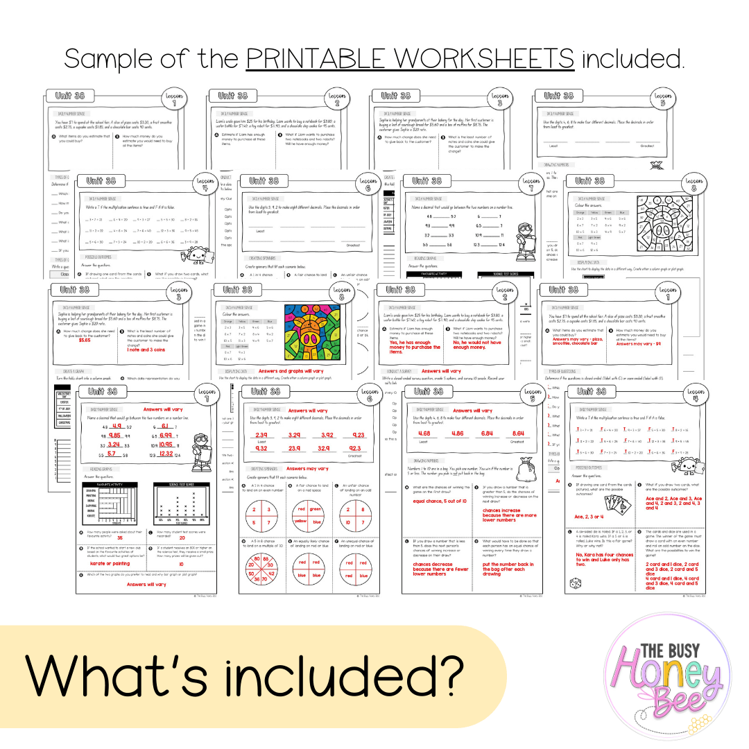 Stage 2 Year B NSW Maths Worksheets Unit 38 - Workbook | Worksheets