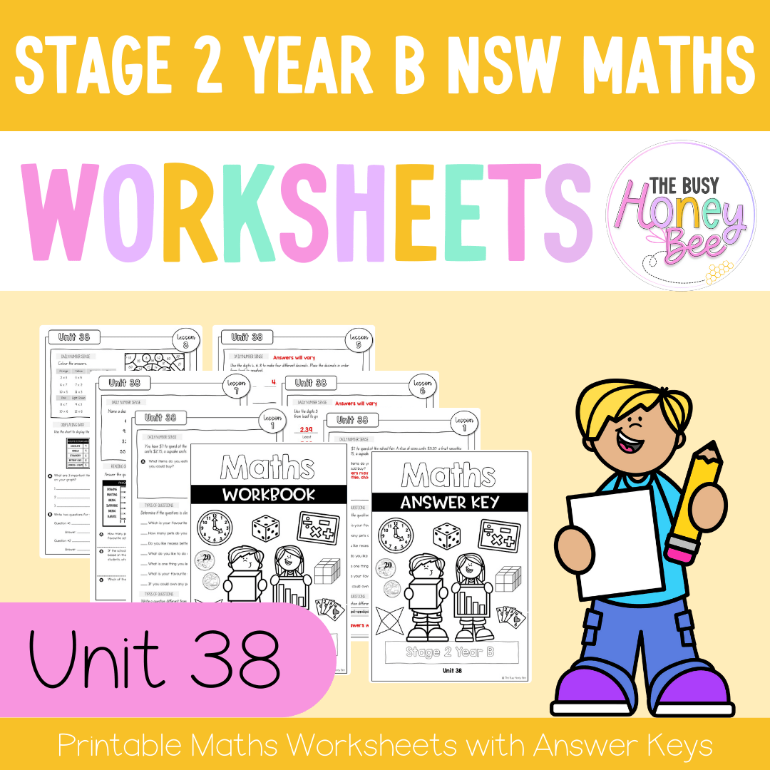 Stage 2 Year B NSW Maths Worksheets Unit 38 - Workbook | Worksheets