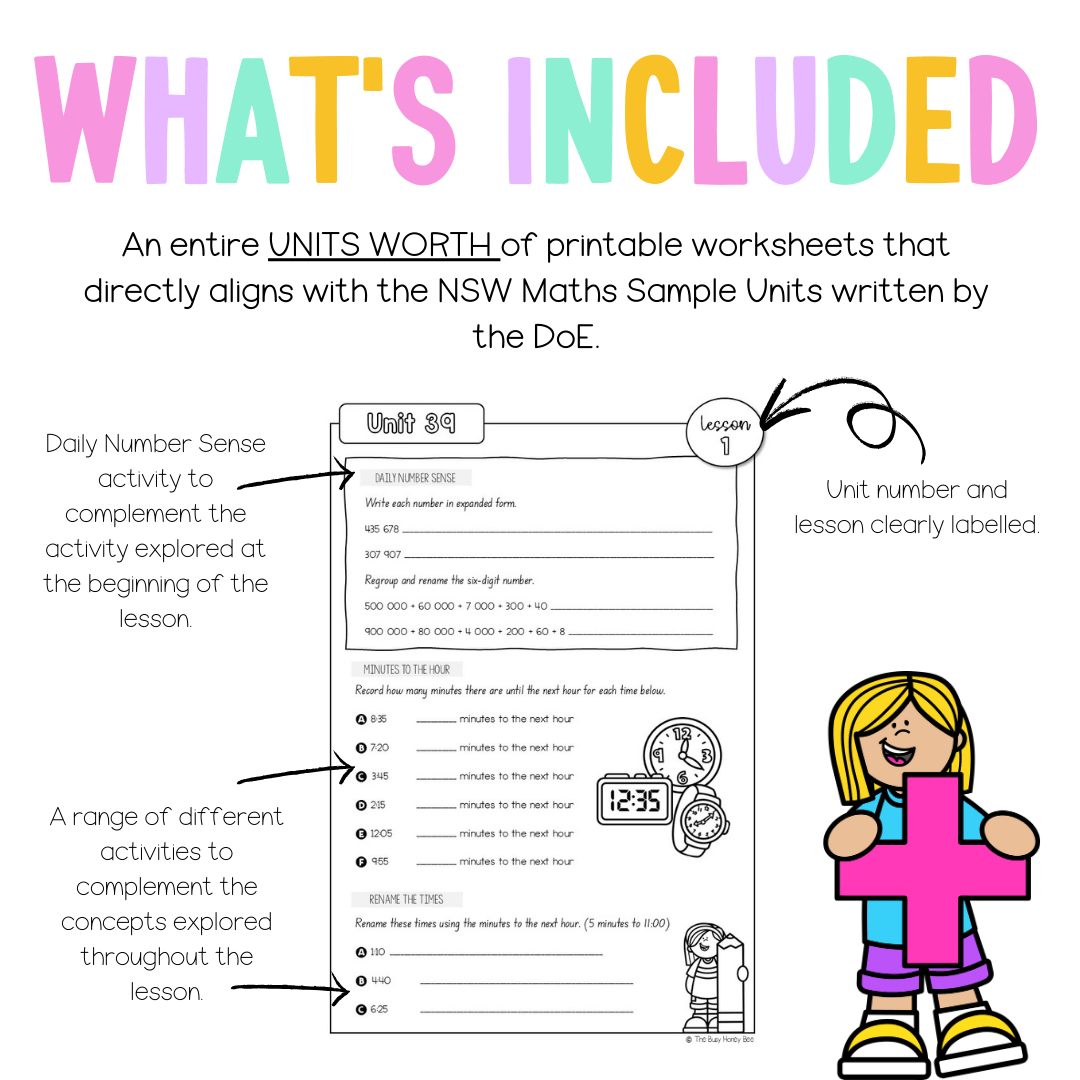Stage 2 Year B NSW Maths Worksheets Unit 39 - Workbook | Worksheets
