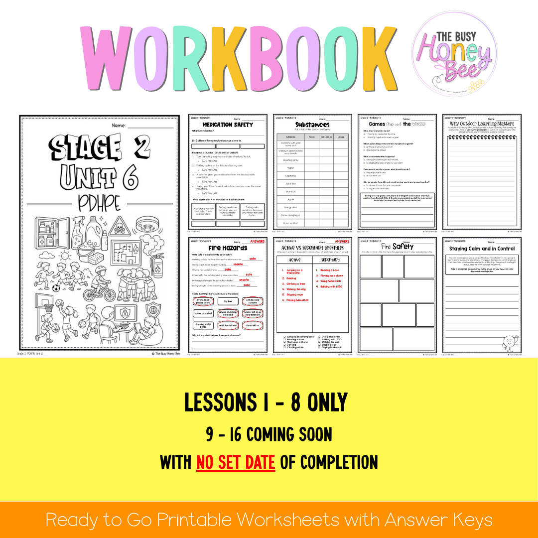 Stage 2 Year B NSW PDHPE Sample Unit 6 Teaching Pack - Teaching Bundle
