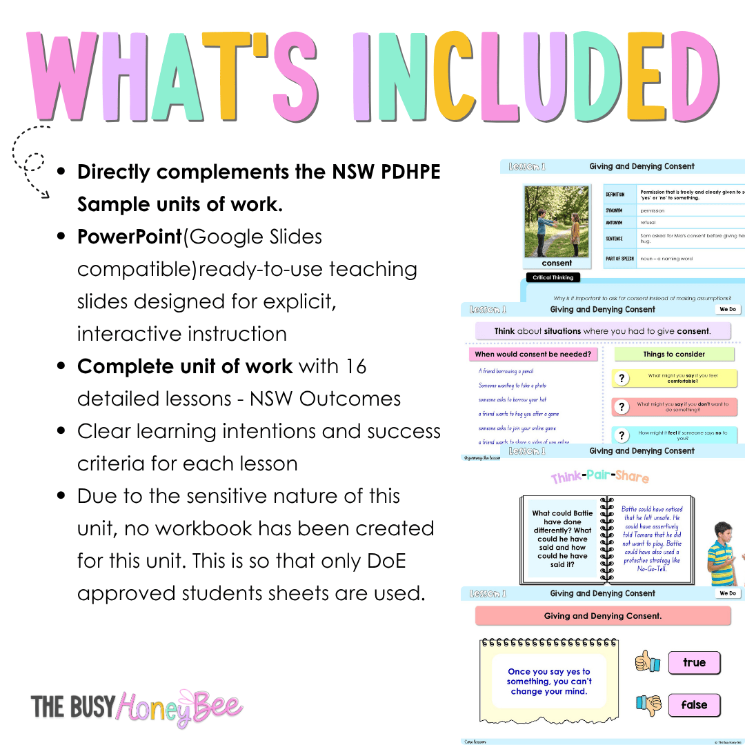 Stage 2 Year B NSW PDHPE Sample Unit 7 Teaching Pack - Teaching Bundle