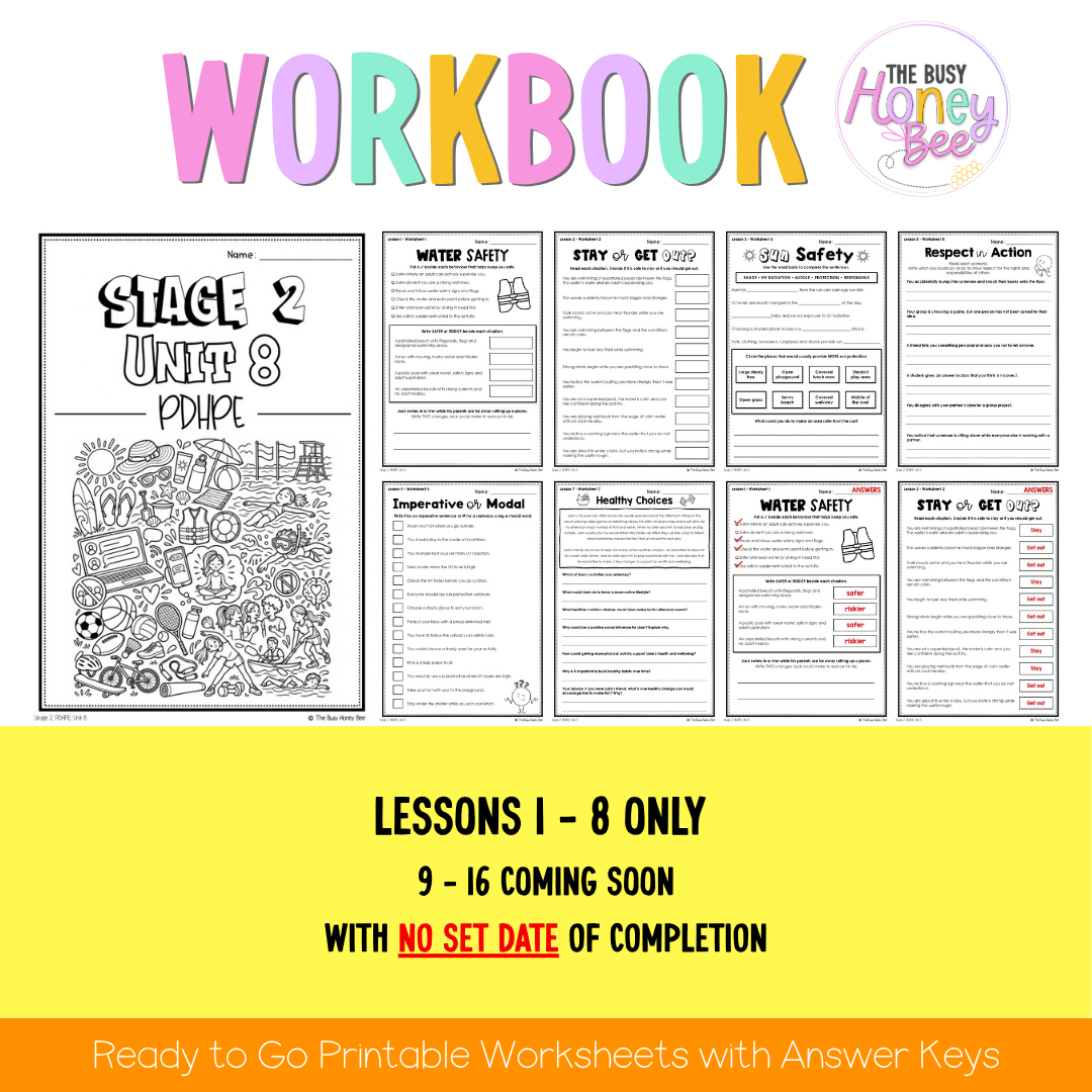 Stage 2 Year B NSW PDHPE Sample Unit 8 Teaching Pack - Teaching Bundle