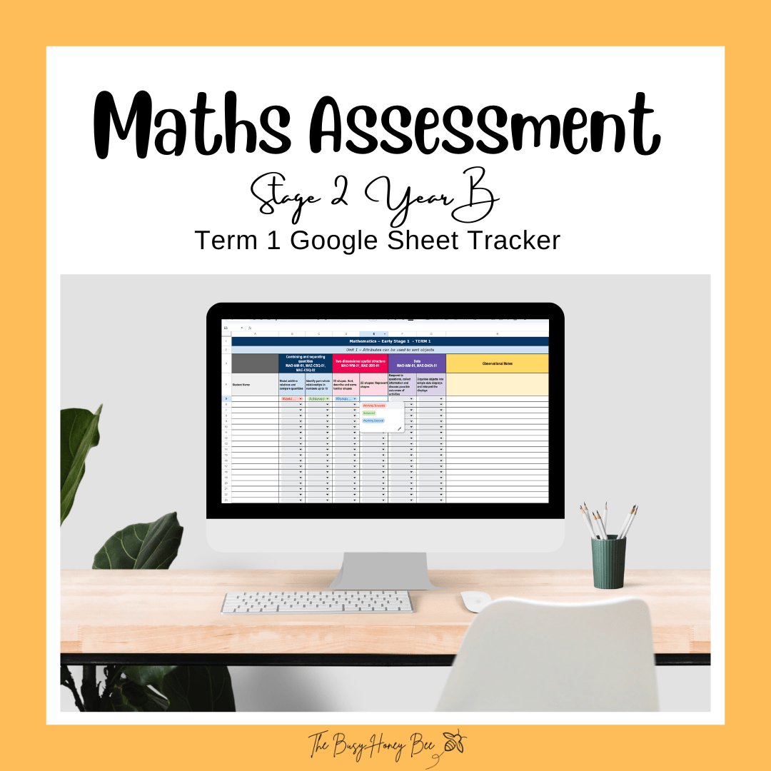 Stage 2 Year B NSW Term 1 Maths Assessment Overview Google Sheet - Assessment