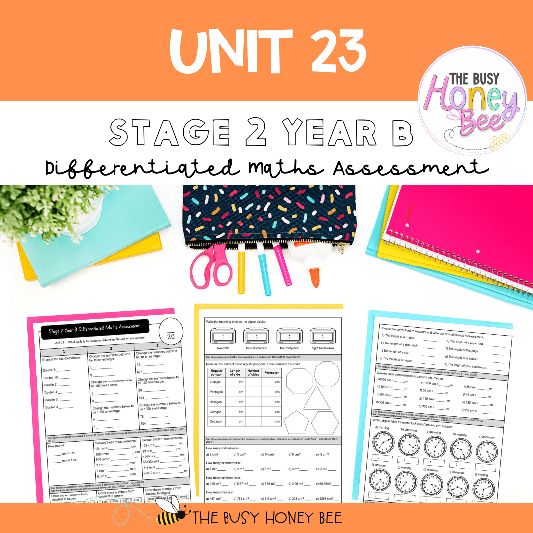 Stage 2 Year B Term 1 Differentiated Maths Assessment Bundle - Assessment