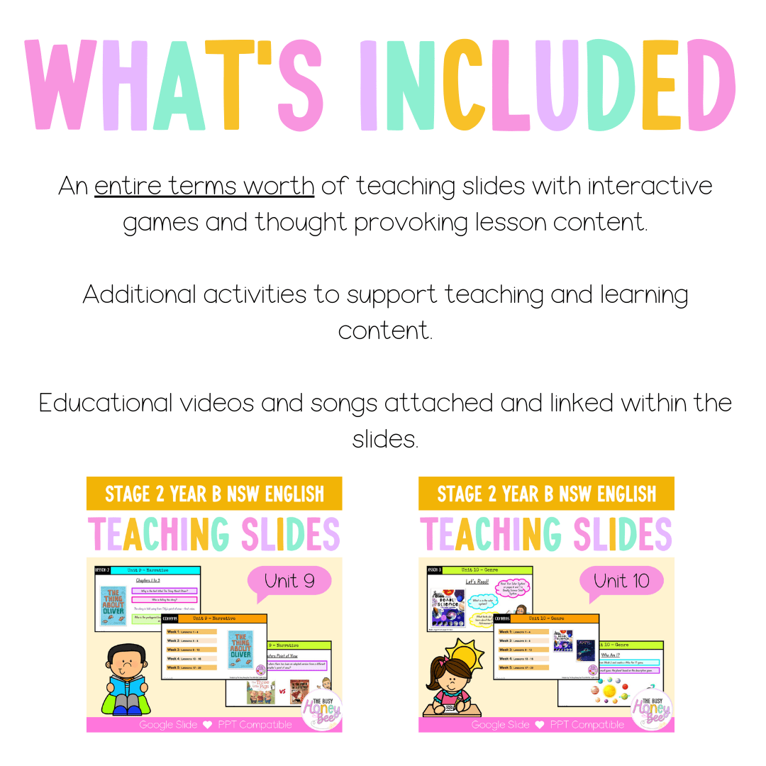 Stage 2 Year B Term 1 English Teaching Slides Mega Bundle - Teaching Slides