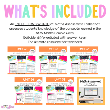 Stage 2 Year B Term 3 Differentiated Maths Assessment Bundle - Assessment