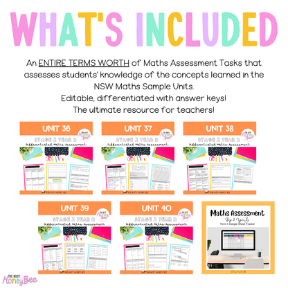 Stage 2 Year B Term 4 Differentiated Maths Assessment Bundle - Assessment