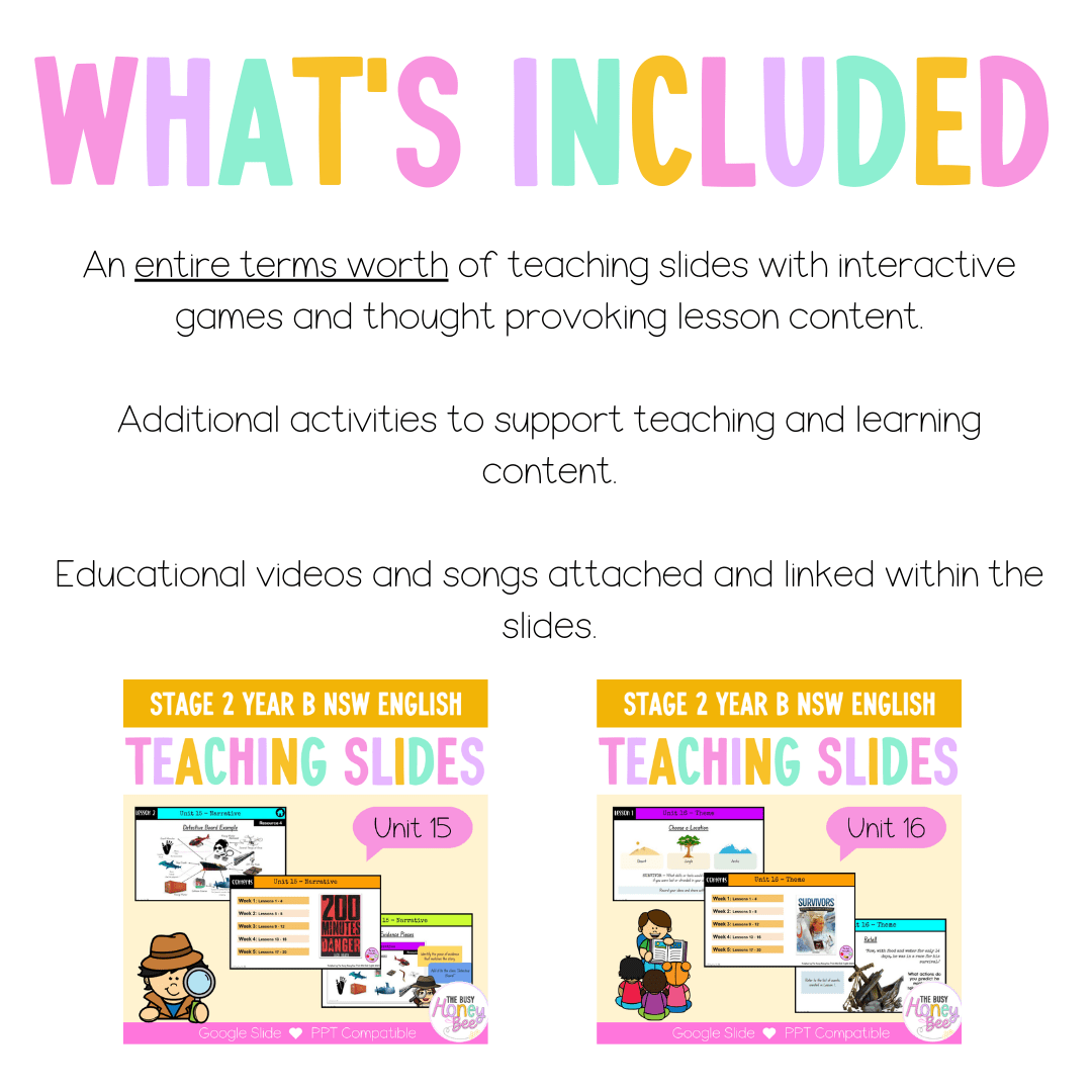 Stage 2 Year B Term 4 English Teaching Slides Mega Bundle - Teaching Slides