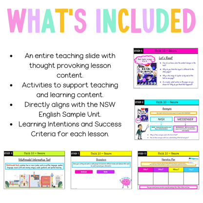 Stage 2 Year B Unit 10 NSW Genre English Teaching Slides - Teaching Slides