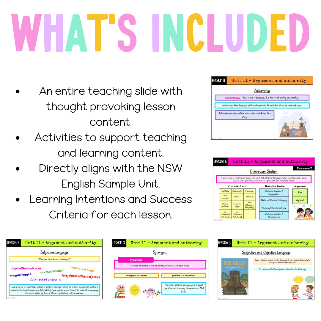 Stage 2 Year B Unit 11 NSW Argument and Authority English Teaching Slides - Teaching Slides