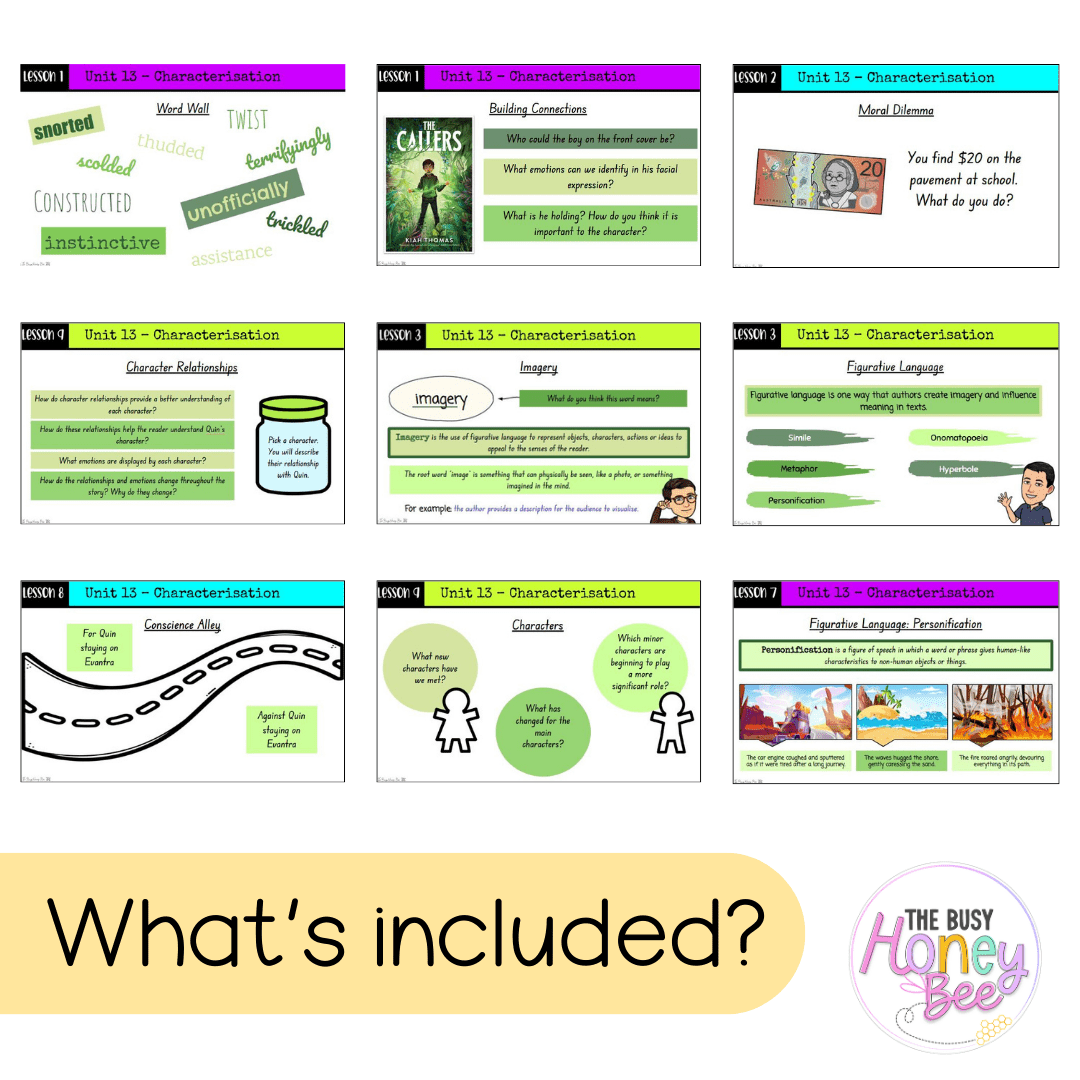 Stage 2 Year B Unit 13 NSW Characterization English Teaching Slides - Teaching Slides