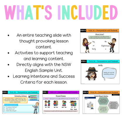 Stage 2 Year B Unit 14 NSW Perspective and Context English Teaching Slides - Teaching Slides