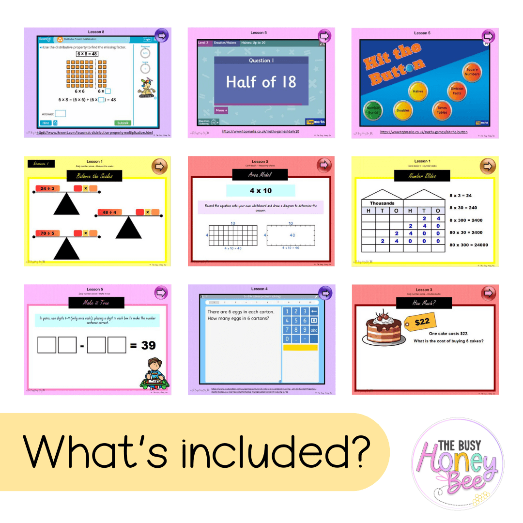 Stage 2 Year B Unit 33 NSW Maths Teaching Slides - Zip Folder: Smart Notebook, PowerPoint, Google Slide Compatible
