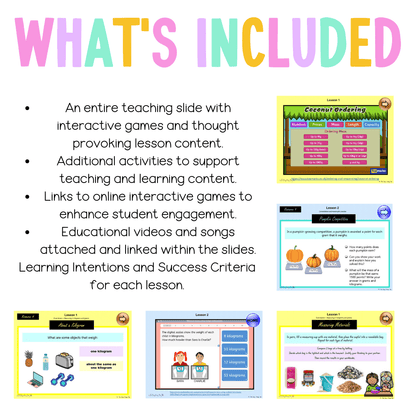 Stage 2 Year B Unit 34 Maths Teaching Slides - Zip Folder: Smart Notebook, PowerPoint, Google Slide Compatible